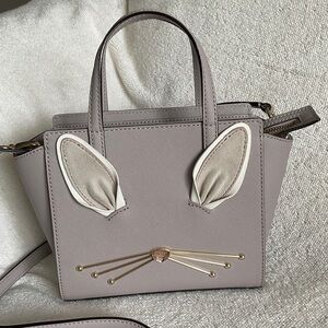 Kate Spade Gray Mini Bag with Rabbit Ear Design